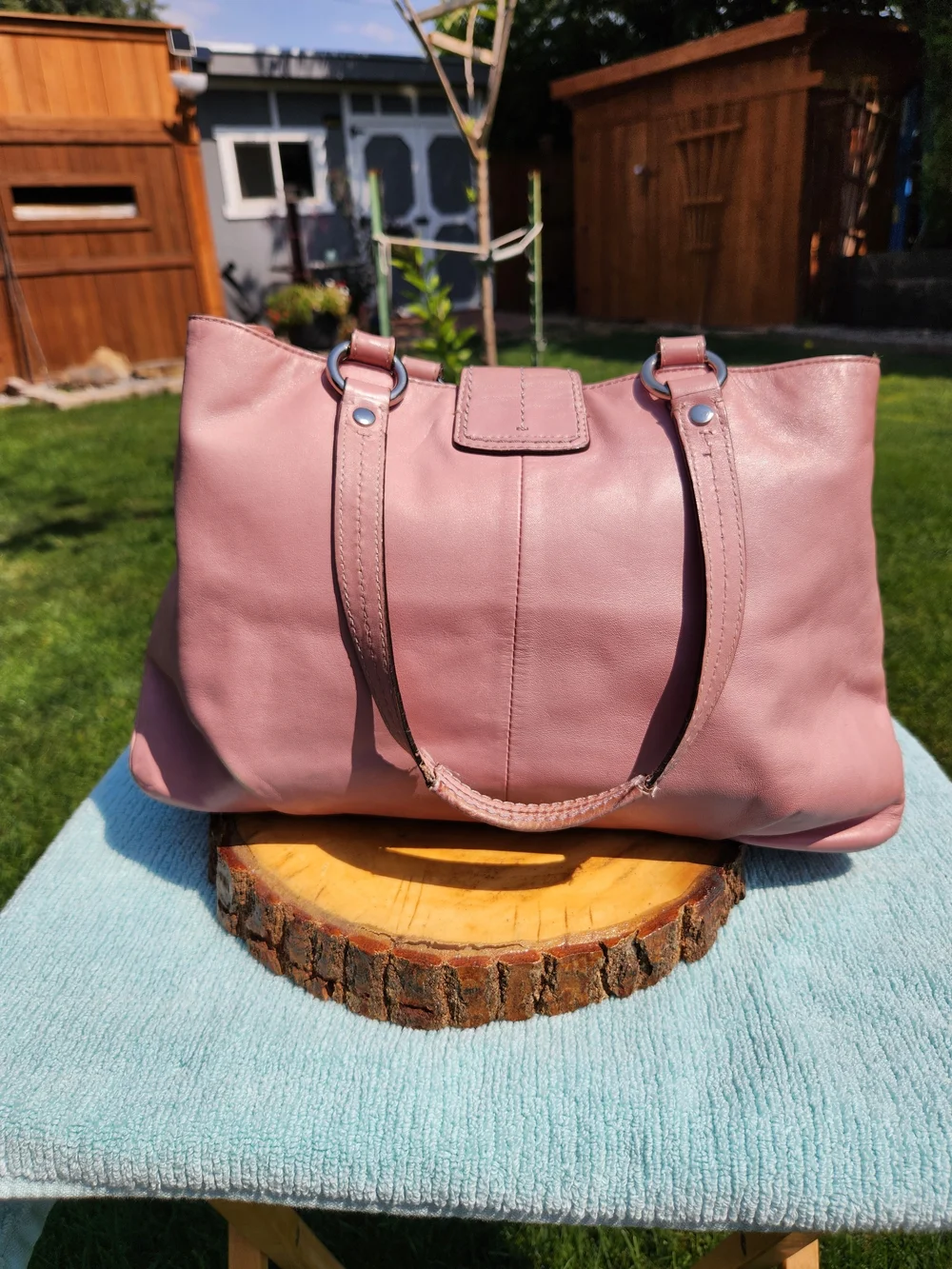 Coach Soho Leather East/West Tote In Pink